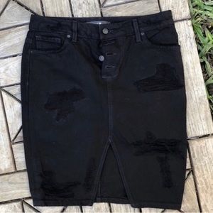 Joe’s Jeans Black Destroyed Pencil Skirt - Size 25